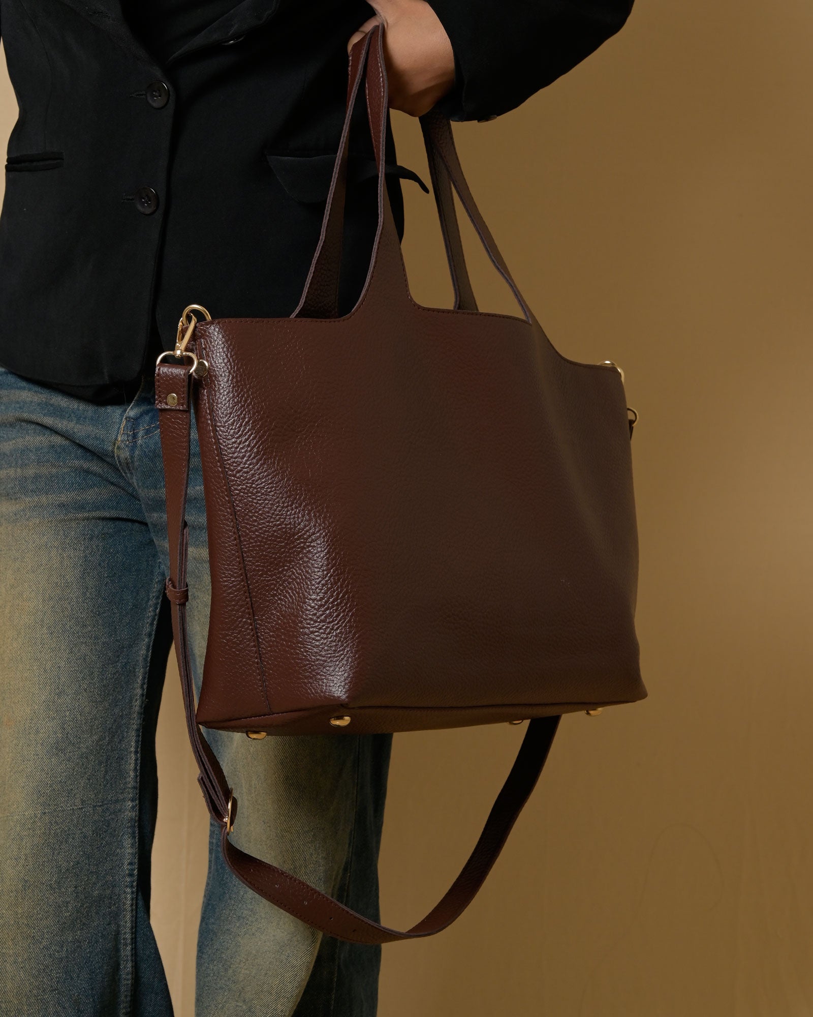 Statement Tote Bag - Brown