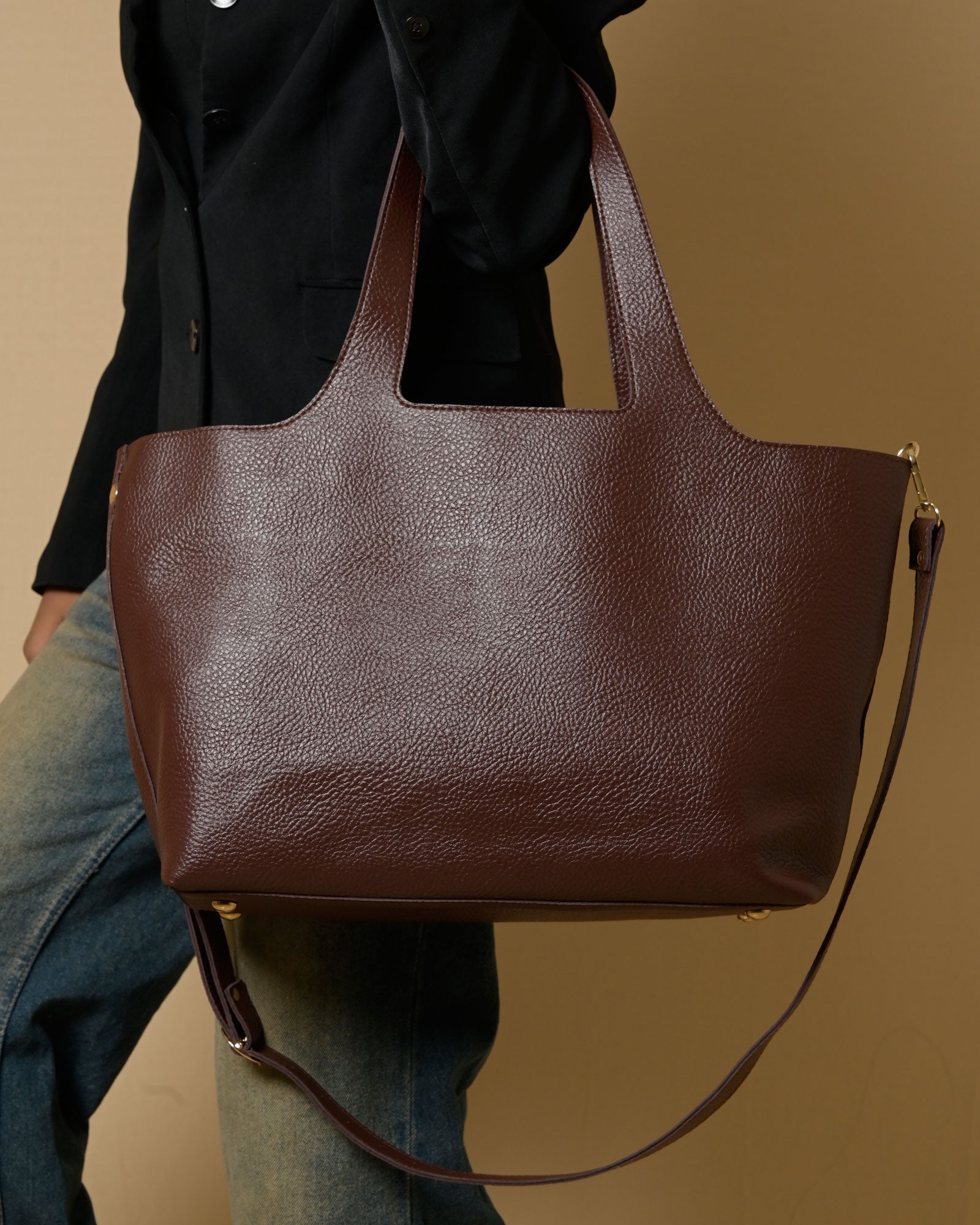 Statement Tote Bag - Brown