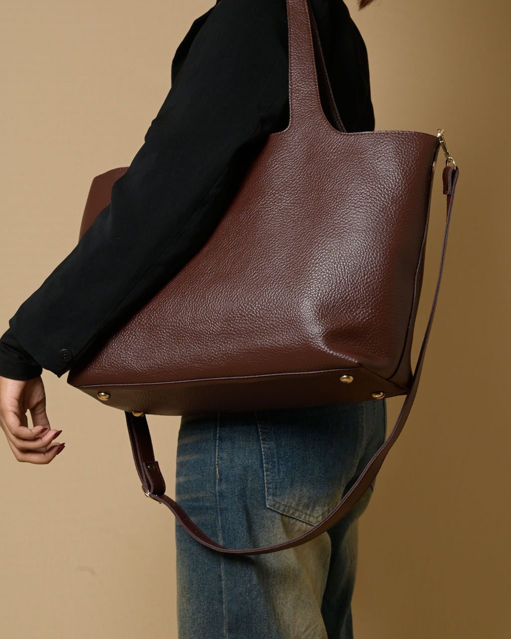 Statement Tote Bag - Brown