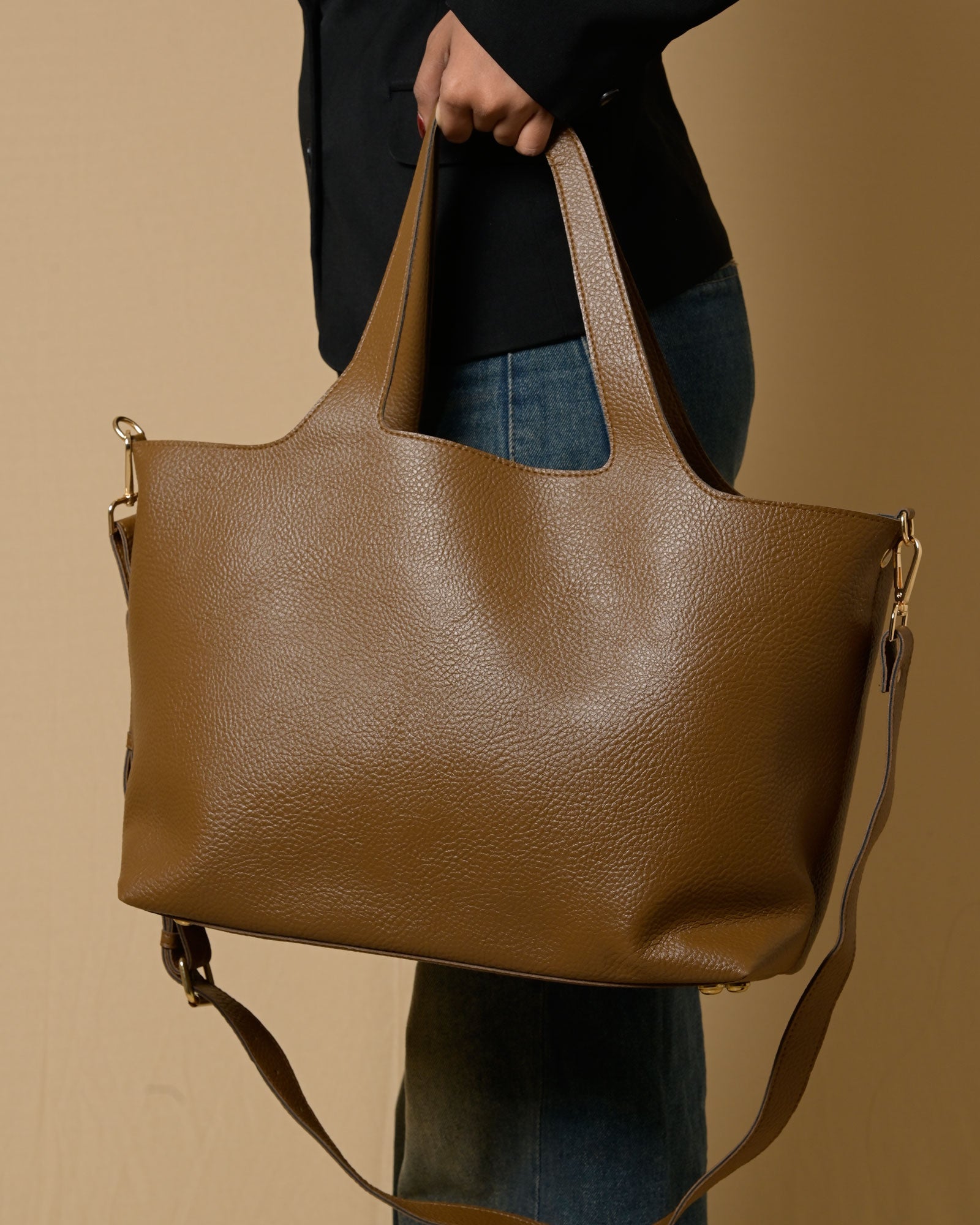 Statement Tote Bag - Tan